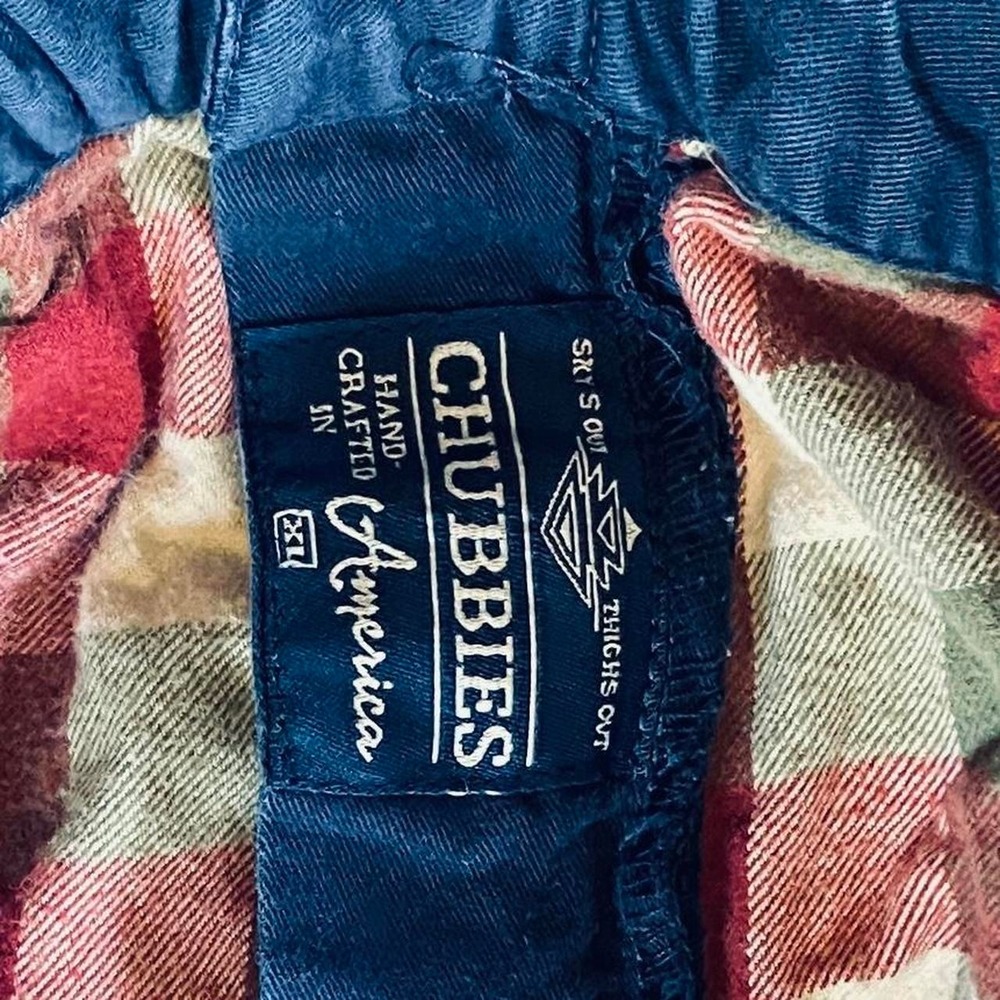 Chubbies Mens XL plaid lining 5" Inseam Blue w/Pockets Summer lounging classy - Picture 3 of 5